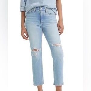 Levi’s Wedgie Ripped High Waist Ankle Straight Leg Jeans